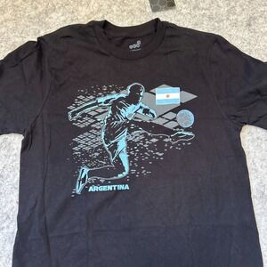 GEN2 Argentina Soccer Football Kids 14/16 Short Sleeve Shirt Black New